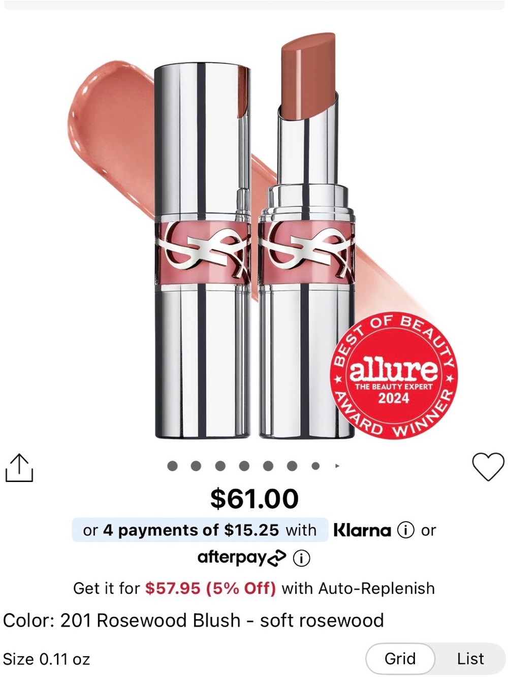 Yves Saint Laurent Loveshine Lipstick — Rosewood Blush (201)